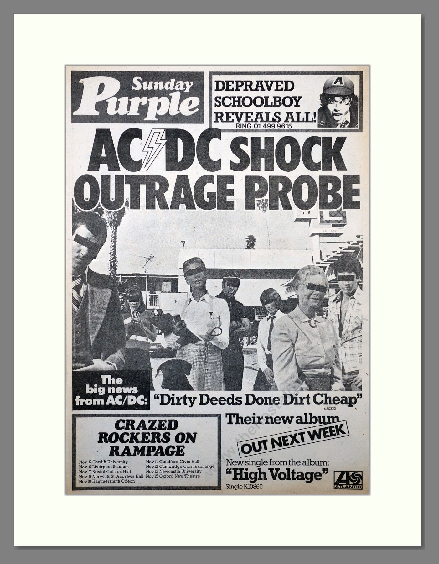AC/DC Dirty Deeds. Large Original Advert 1976 (ref AD15729) – The ...