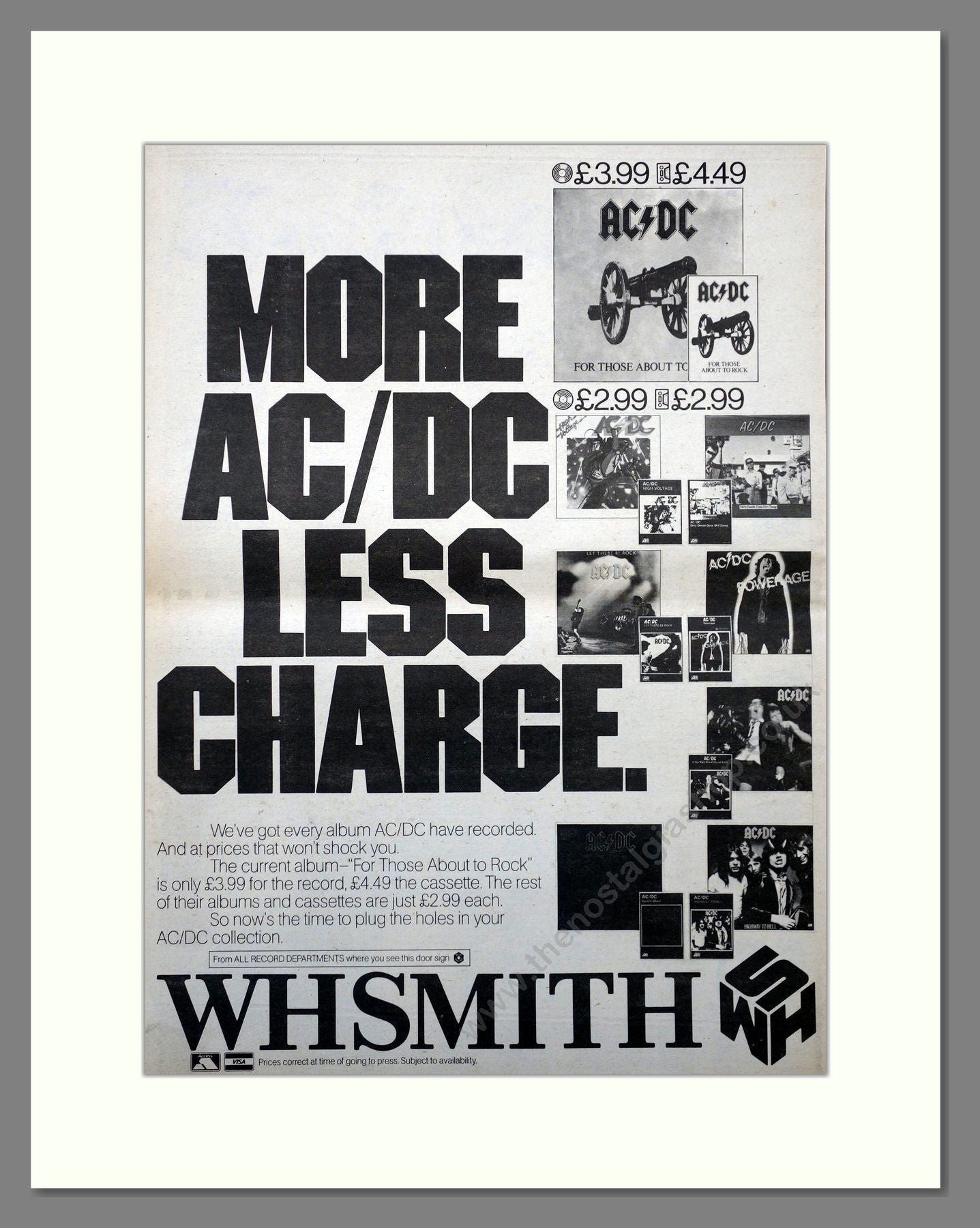 AC/DC Dirty Discography. Large Original Advert 1981 (ref AD15730)