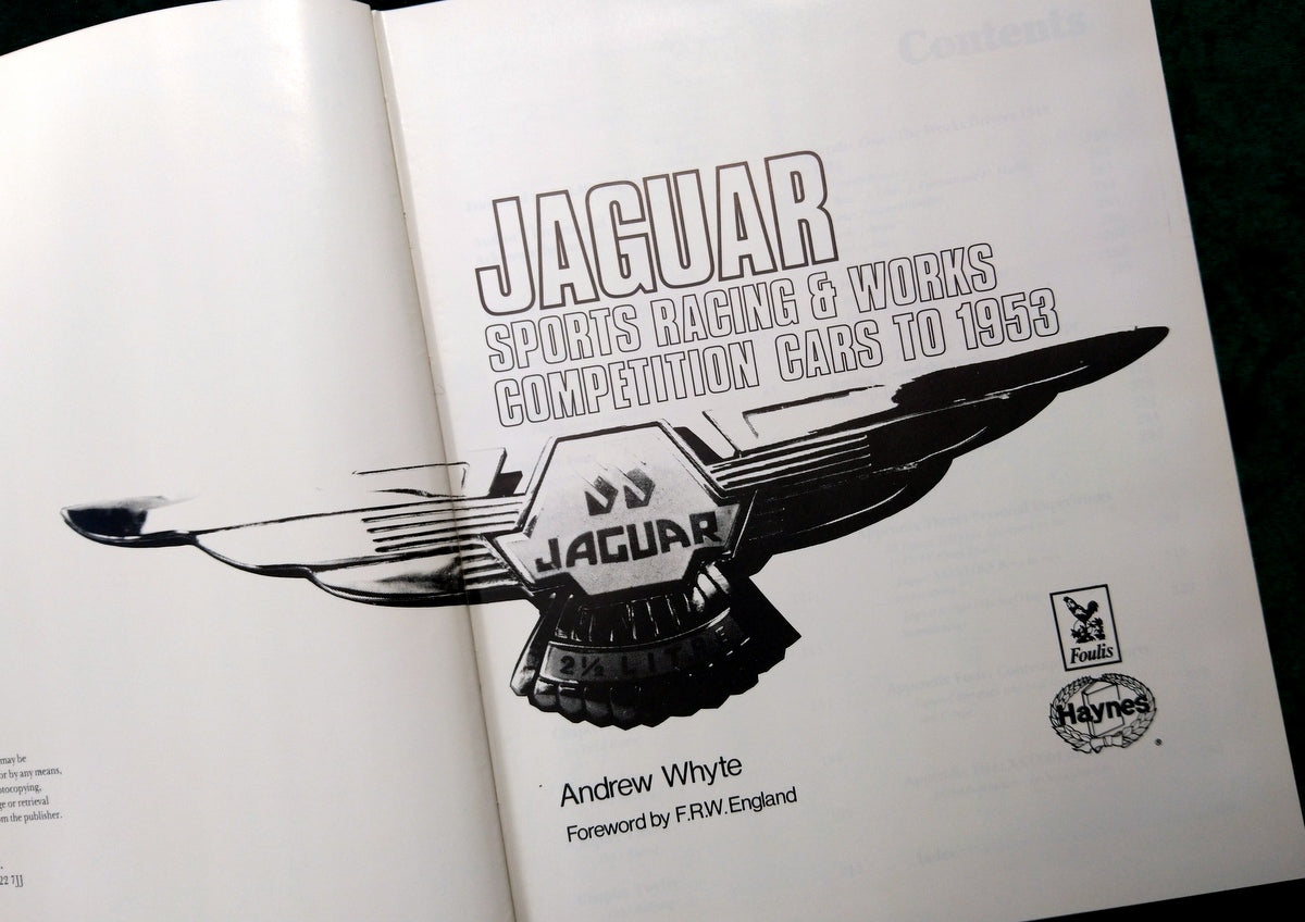 Jaguar Sports Racing and Works Competition Cars to 1953. (ref b257)