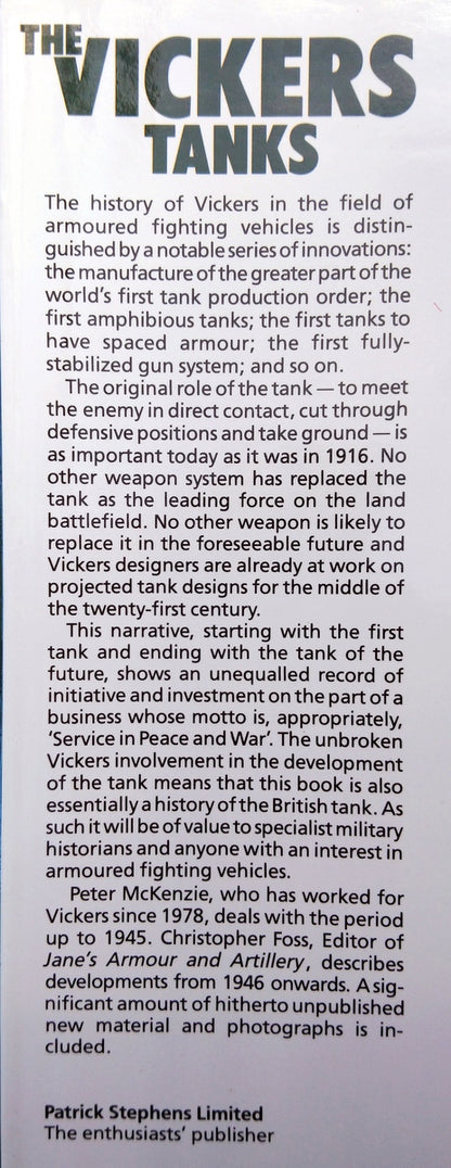The Vickers Tanks, From Landships to Challenger. (ref b260)