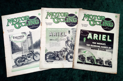 Motor Cycling Magazine Lot of 12 Issues 1940's. (MC151)
