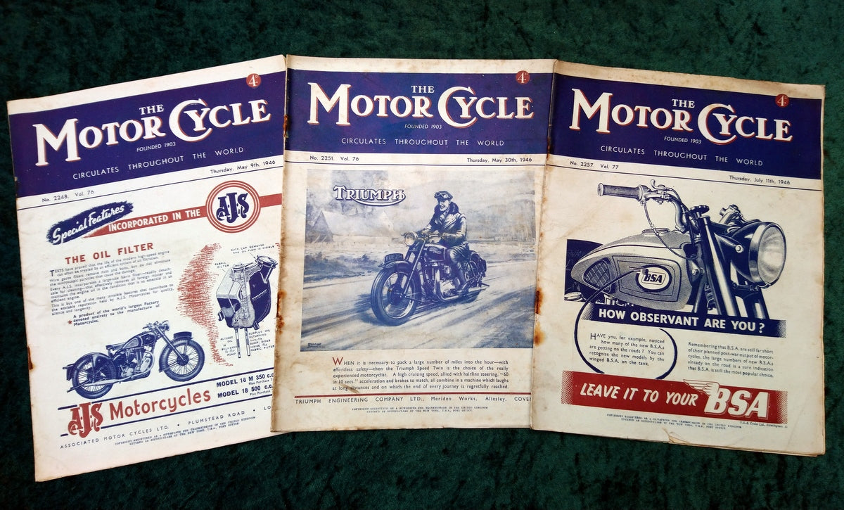 Motor Cycle Magazine Lot of 13 Issues 1945/47. (MC150)