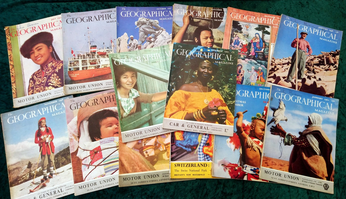 The Geographical Magazines x 14. 1950's/60's. (MC152)