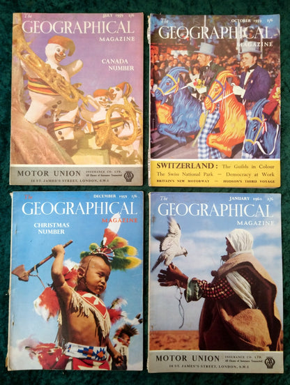The Geographical Magazines x 14. 1950's/60's. (MC152)