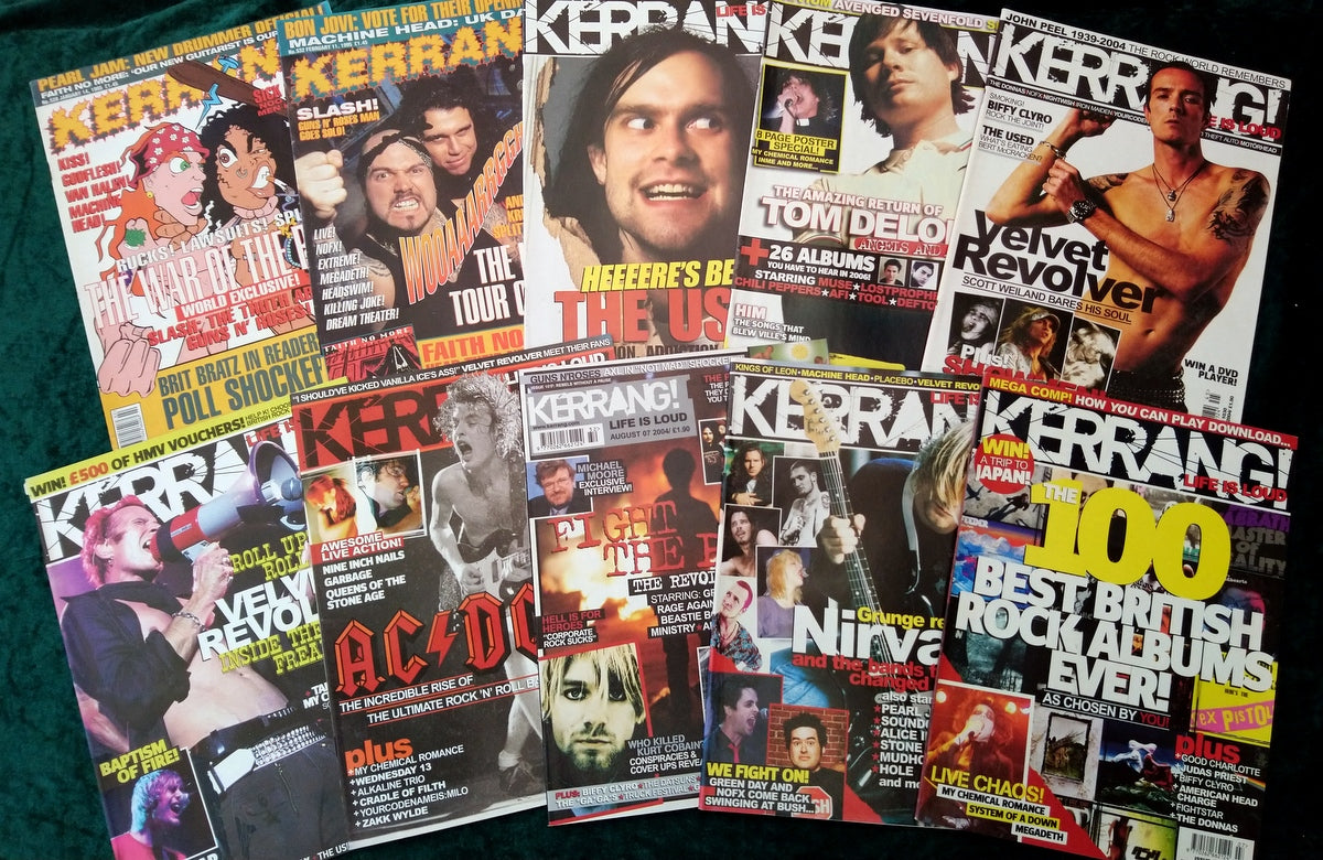 Kerrang! Rock and Metal Magazine. Collection of 10 from 1995, 2004,5,6. (MC160)