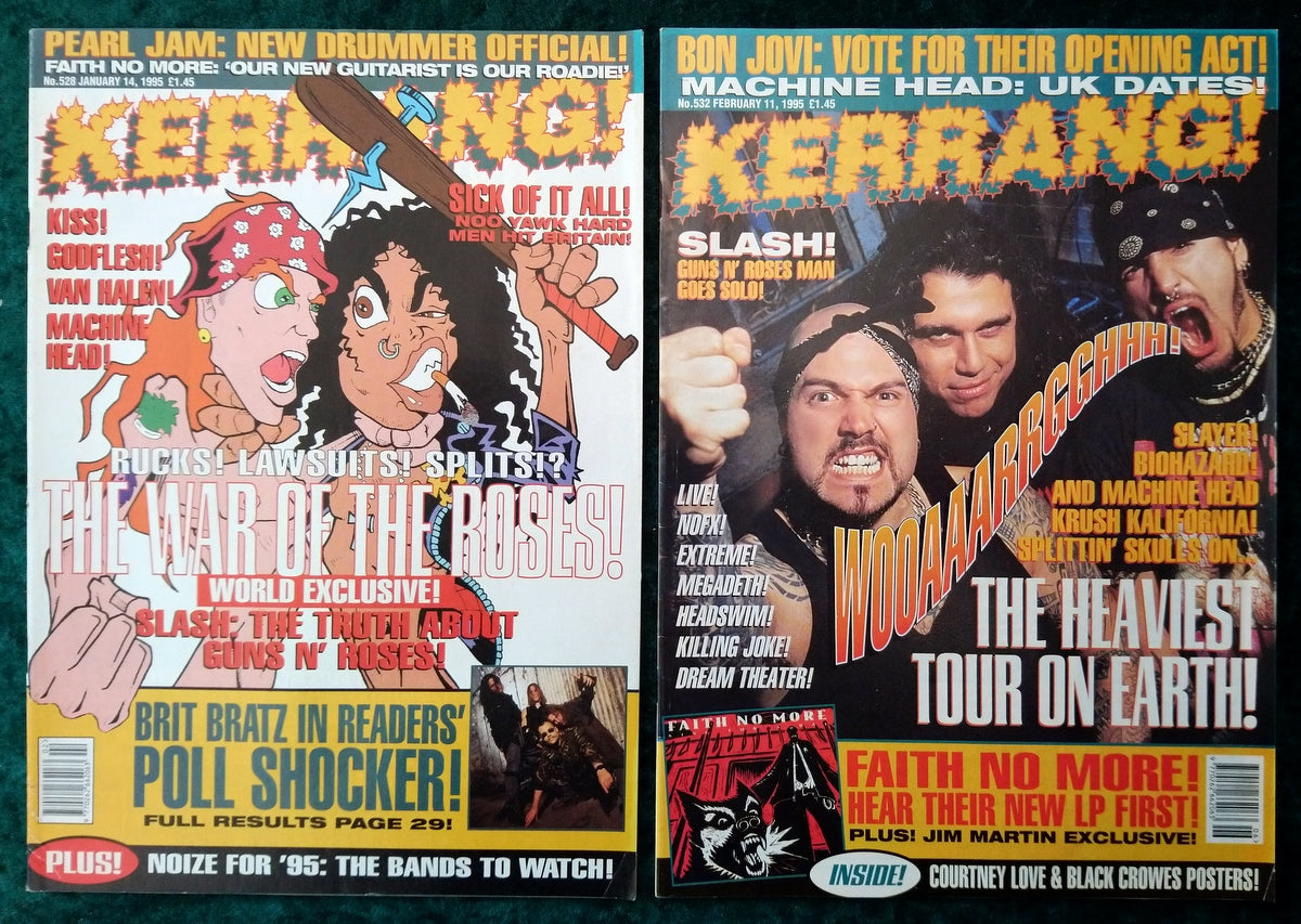 Kerrang! Rock and Metal Magazine. Collection of 10 from 1995, 2004,5,6. (MC160)