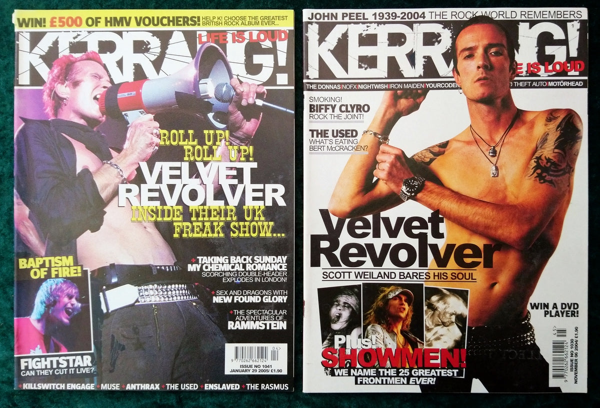 Kerrang! Rock and Metal Magazine. Collection of 10 from 1995, 2004,5,6. (MC160)
