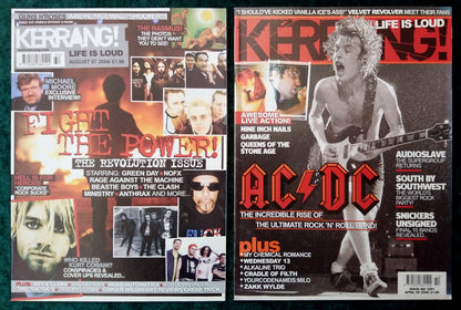 Kerrang! Rock and Metal Magazine. Collection of 10 from 1995, 2004,5,6. (MC160)