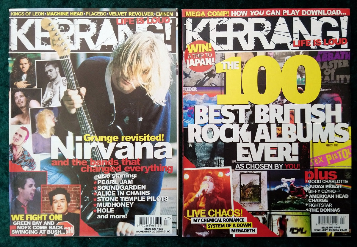 Kerrang! Rock and Metal Magazine. Collection of 10 from 1995, 2004,5,6. (MC160)