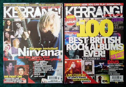 Kerrang! Rock and Metal Magazine. Collection of 10 from 1995, 2004,5,6. (MC160)