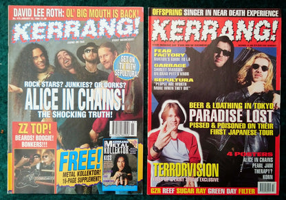 Kerrang! Rock and Metal Magazine. Collection of 10 from 1994/95 (MC161)