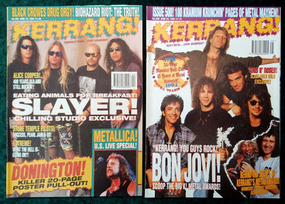 Kerrang! Rock and Metal Magazine. Collection of 10 from 1994/95 (MC161)