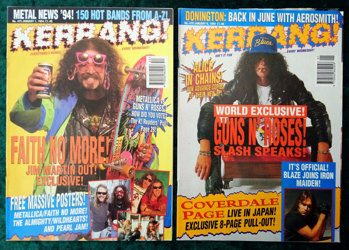 Kerrang! Rock and Metal Magazine. Collection of 10 from 1994/95 (MC161)