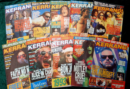 Kerrang! Rock and Metal Magazine. Collection of 10 from 1993/94 (MC162)