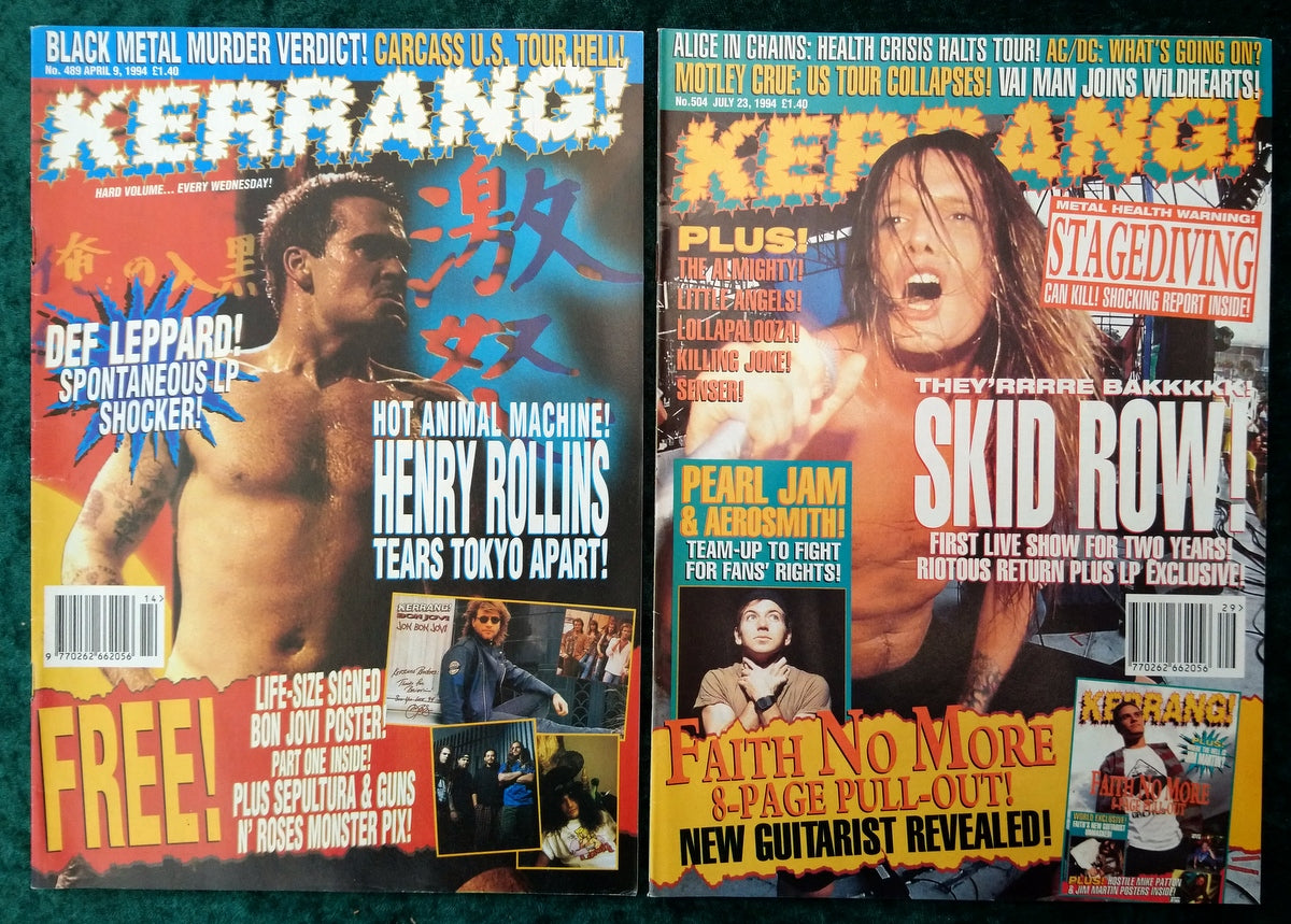 Kerrang! Rock and Metal Magazine. Collection of 10 from 1993/94 (MC162)