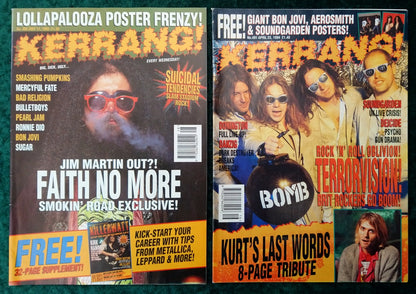 Kerrang! Rock and Metal Magazine. Collection of 10 from 1993/94 (MC162)