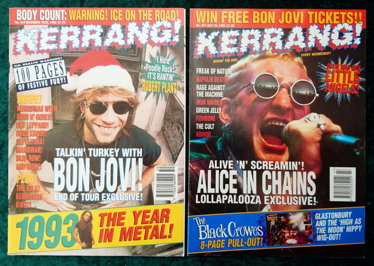 Kerrang! Rock and Metal Magazine. Collection of 10 from 1993/94 (MC162)