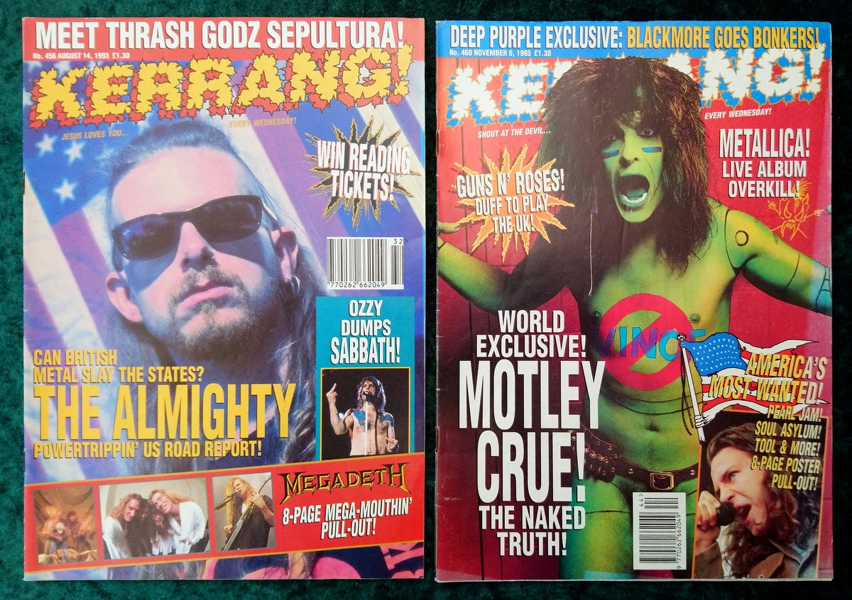 Kerrang! Rock and Metal Magazine. Collection of 10 from 1993/94 (MC162)