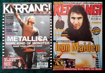 Kerrang! Rock and Metal Magazine. Collection of 10 from 1999/2000/04 (MC164)