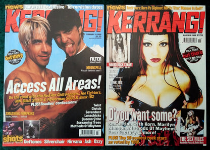 Kerrang! Rock and Metal Magazine. Collection of 10 from 1999/2000/04 (MC164)