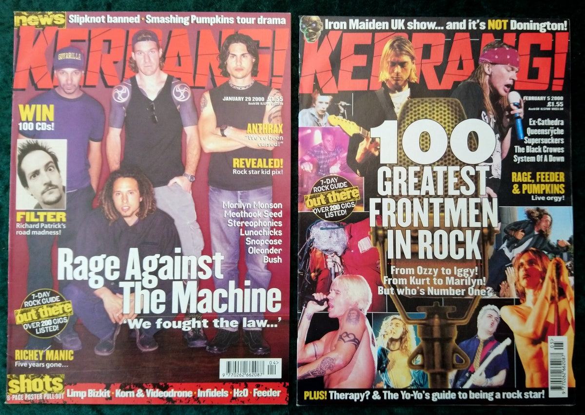 Kerrang! Rock and Metal Magazine. Collection of 10 from 1999/2000/04 (MC164)