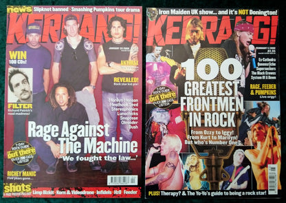 Kerrang! Rock and Metal Magazine. Collection of 10 from 1999/2000/04 (MC164)