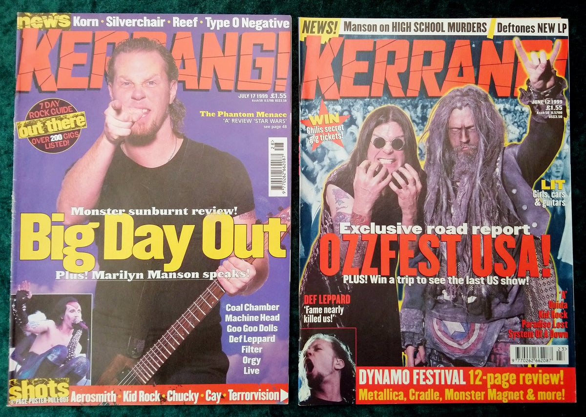 Kerrang! Rock and Metal Magazine. Collection of 10 from 1999/2000/04 (MC164)