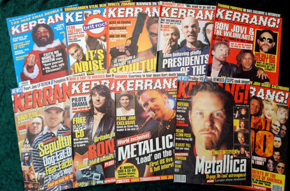 Kerrang! Rock and Metal Magazine. Collection of 10 from 1992/96/97 (MC166)