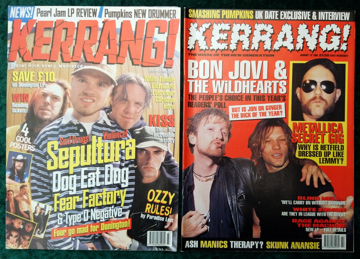 Kerrang! Rock and Metal Magazine. Collection of 10 from 1992/96/97 (MC166)