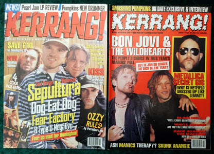 Kerrang! Rock and Metal Magazine. Collection of 10 from 1992/96/97 (MC166)