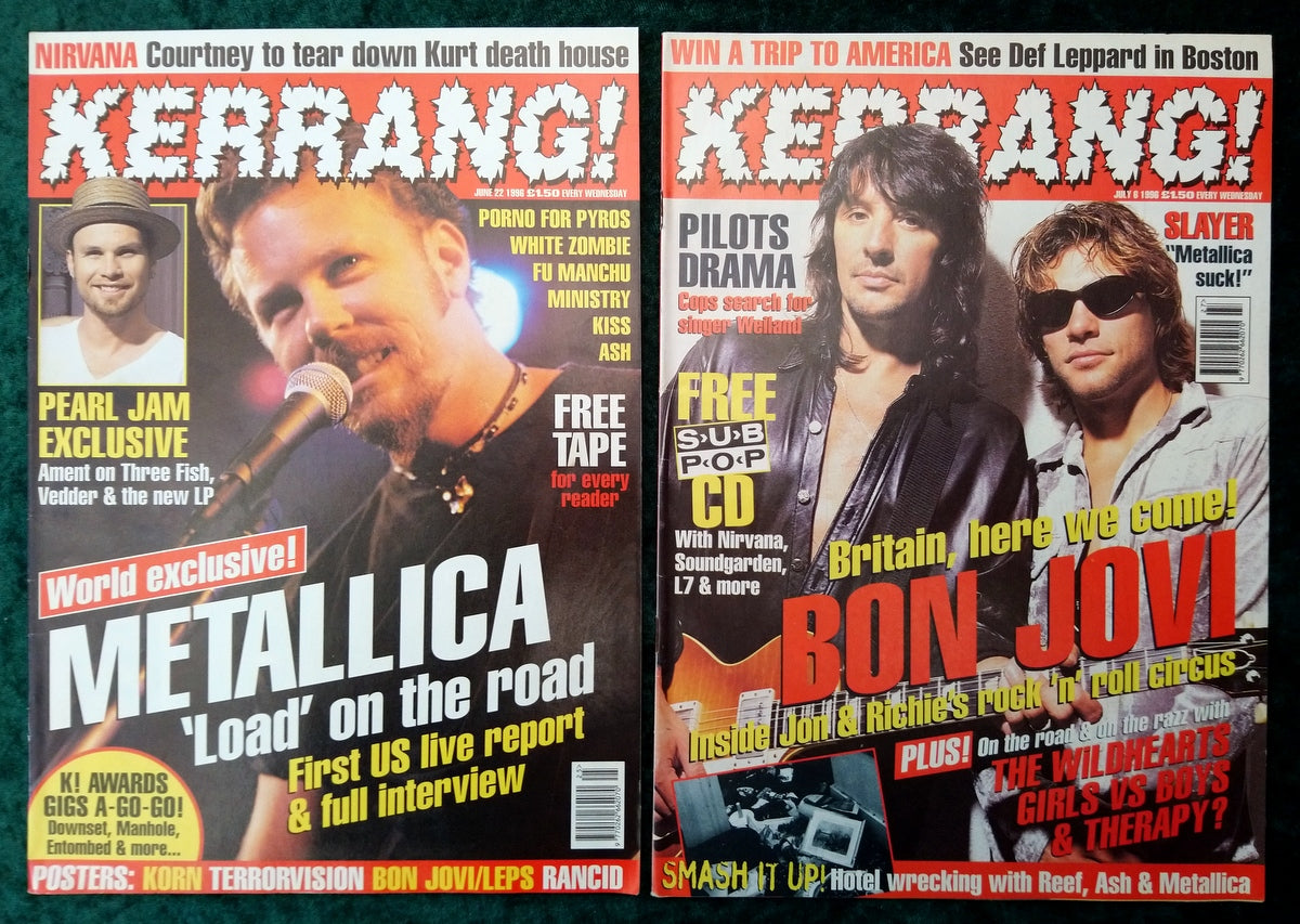 Kerrang! Rock and Metal Magazine. Collection of 10 from 1992/96/97 (MC166)