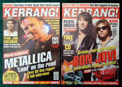 Kerrang! Rock and Metal Magazine. Collection of 10 from 1992/96/97 (MC166)