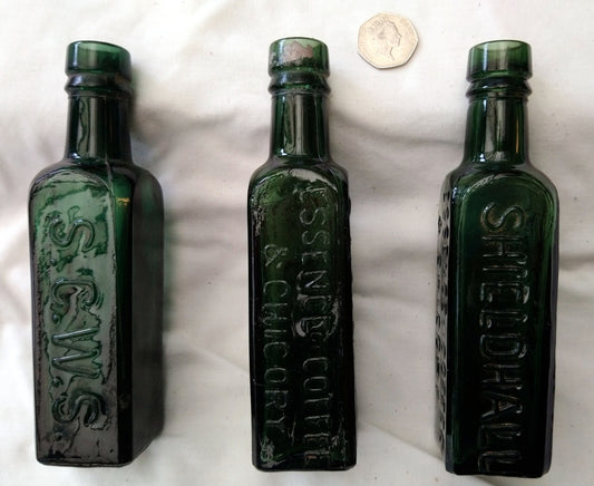 Vintage Collectable Bottles, Coffee and Chicory. Lot of 3.  (ref Nos167)