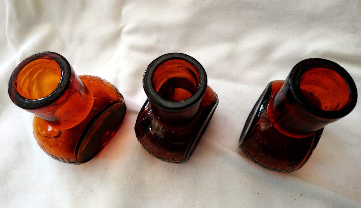 Vintage Collectable Bovril Bottles. Dark Brown Lot of 3.  (ref Nos171)