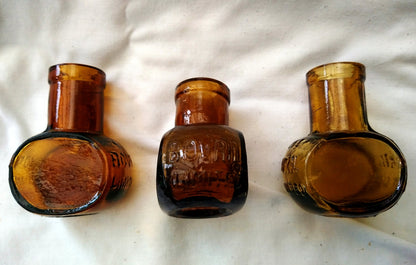 Vintage Collectable Bovril Bottles. Light Brown Lot of 3.  (ref Nos172)
