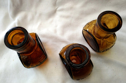 Vintage Collectable Bovril Bottles. Light Brown Lot of 3.  (ref Nos172)