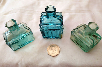 Vintage Collectable Ink Bottles Lot of 3.  (ref Nos173)