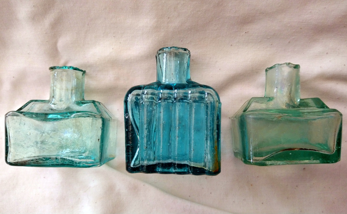 Vintage Collectable Ink Bottles Lot of 3.  (ref Nos173)