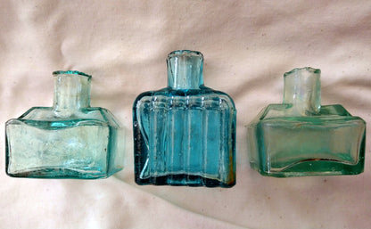 Vintage Collectable Ink Bottles Lot of 3.  (ref Nos173)