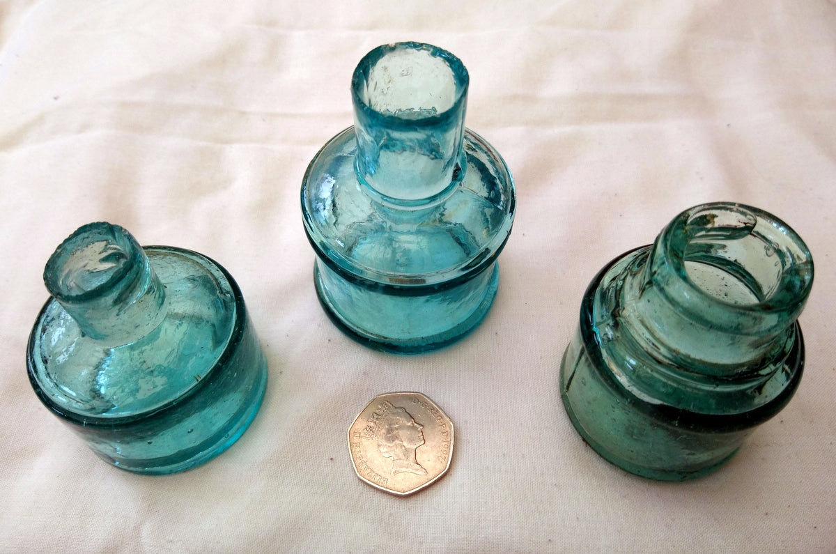 Vintage Collectable Ink Bottles Lot of 3.  (ref Nos174)