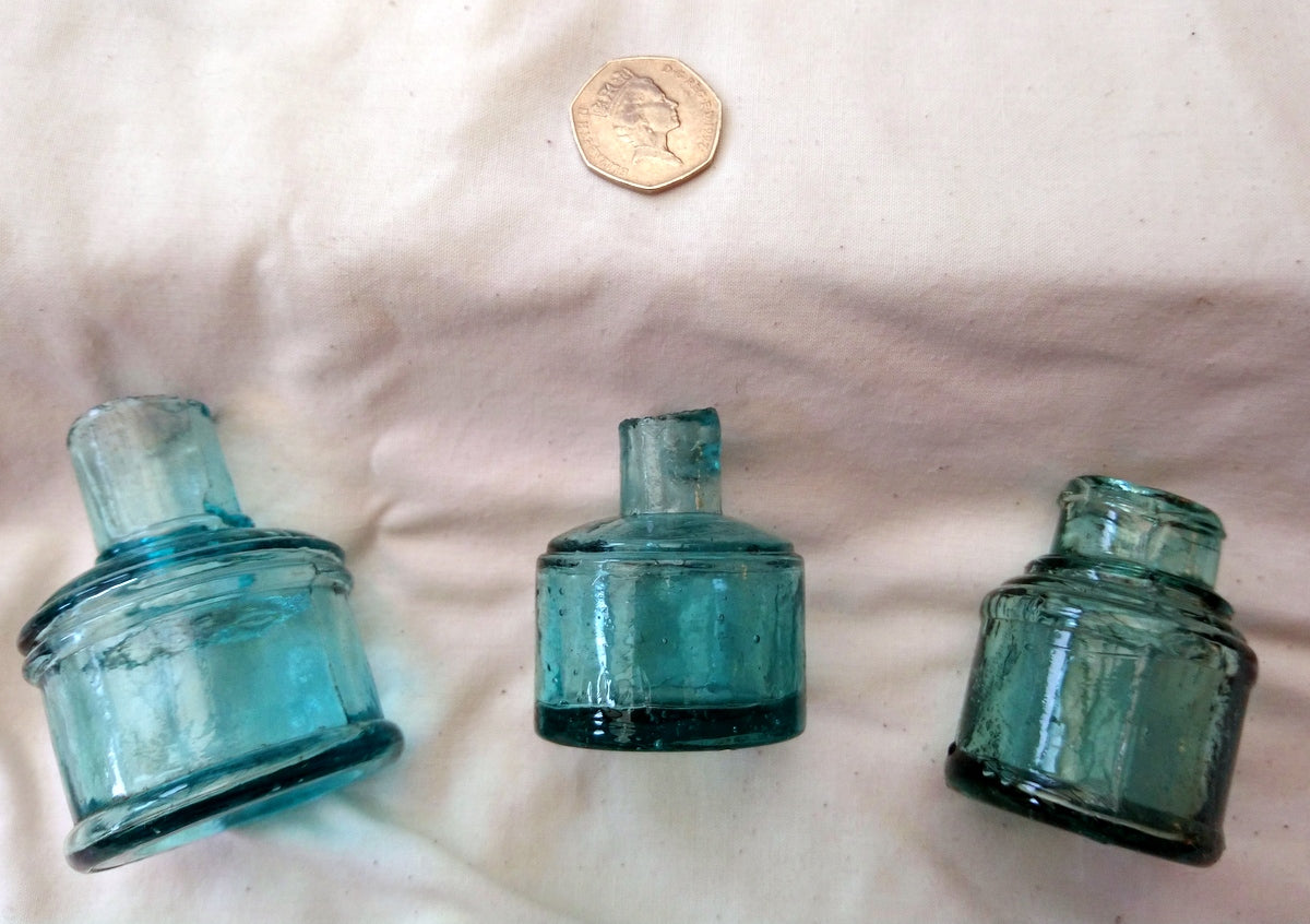 Vintage Collectable Ink Bottles Lot of 3.  (ref Nos174)