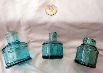 Vintage Collectable Ink Bottles Lot of 3.  (ref Nos174)