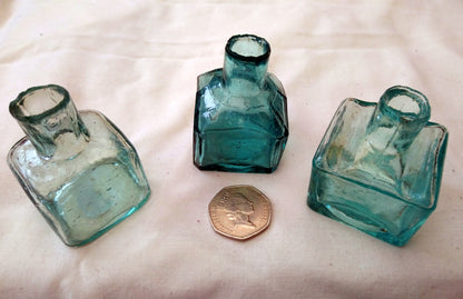Vintage Collectable Ink Bottles Lot of 3.  (ref Nos175)