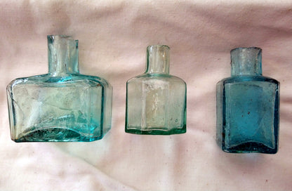Vintage Collectable Ink Bottles Lot of 3.  (ref Nos176)