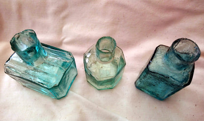 Vintage Collectable Ink Bottles Lot of 3.  (ref Nos176)