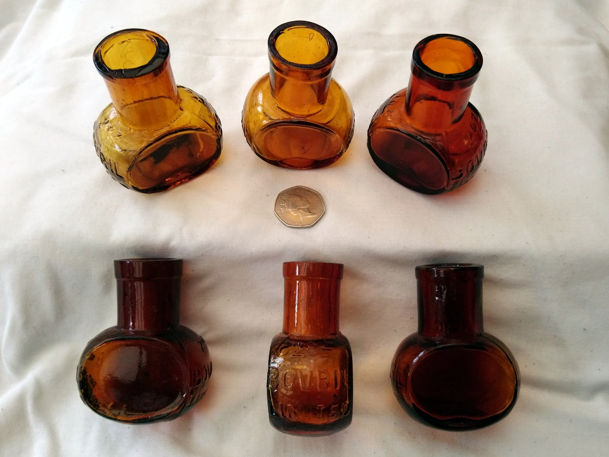 Vintage Collectable Bovril Bottles. Lot of 6. (ref Nos178)