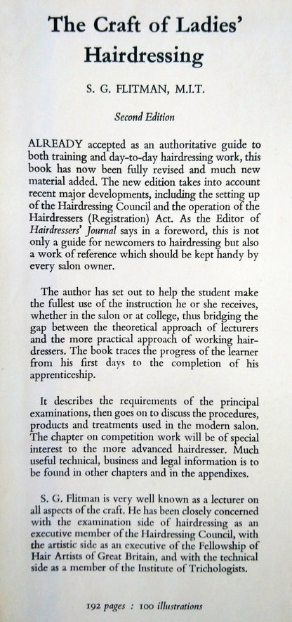 The Craft of Ladies Hairdressing by S. G. Flitman. (ref b329)