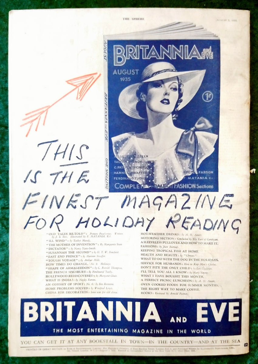 The Sphere Magazine. August 3rd 1935. (LM003)