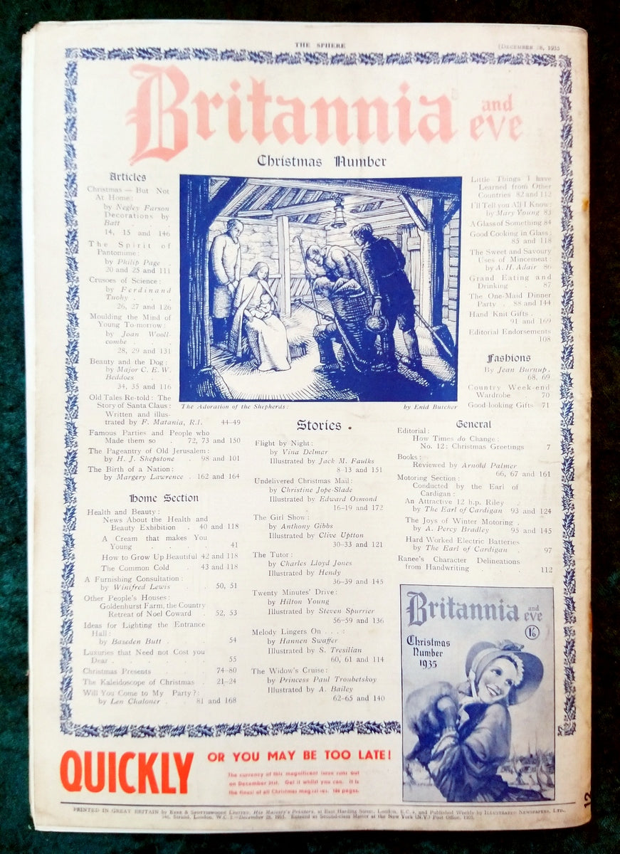 The Sphere Magazine. December 28th 1935. (LM005)