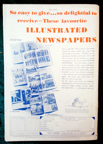 The Sphere Magazine. January 29th 1938. (LM010)